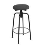Banqueta regulable cuerina 701 Piro - negro