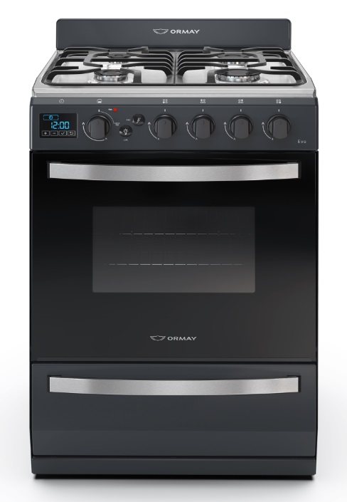 Cocina gas 4H Evo c/enc Ormay negra