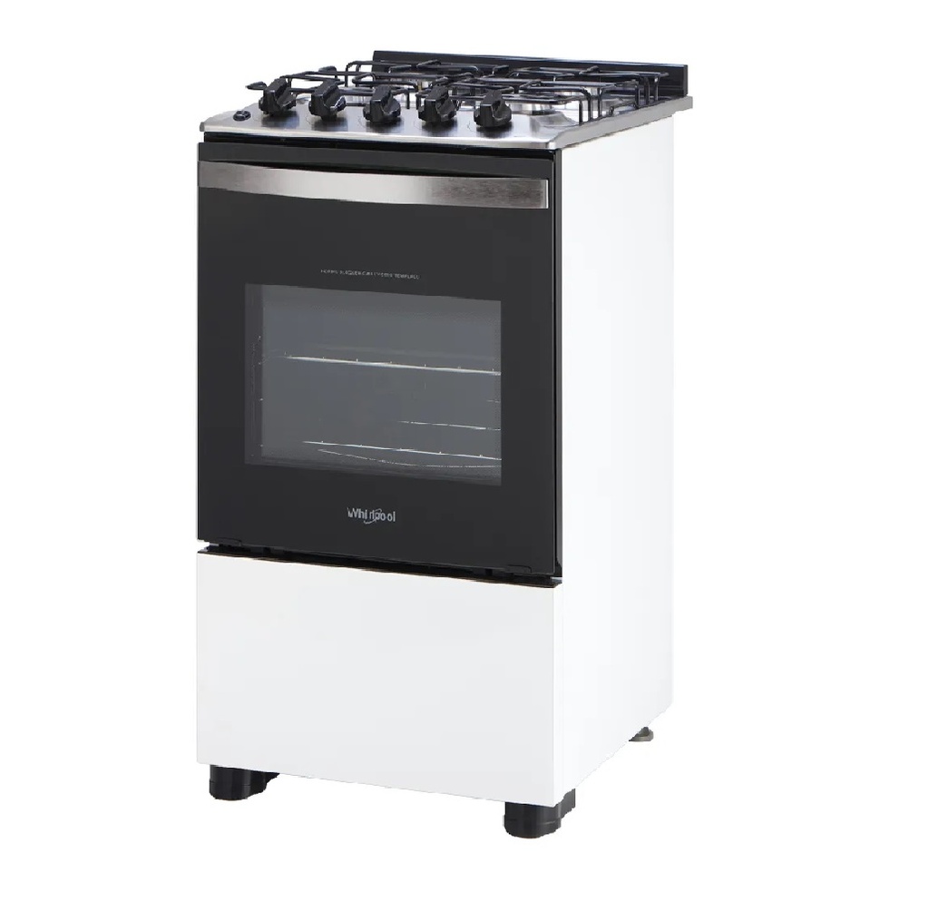 Cocina gas 4H Whirlpool blanca WFO4NBBDIM