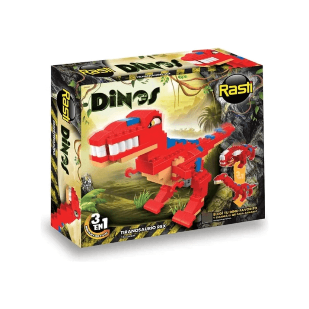 Juguete Ladrillos Dinosaurios Rasti- 3 en 1 