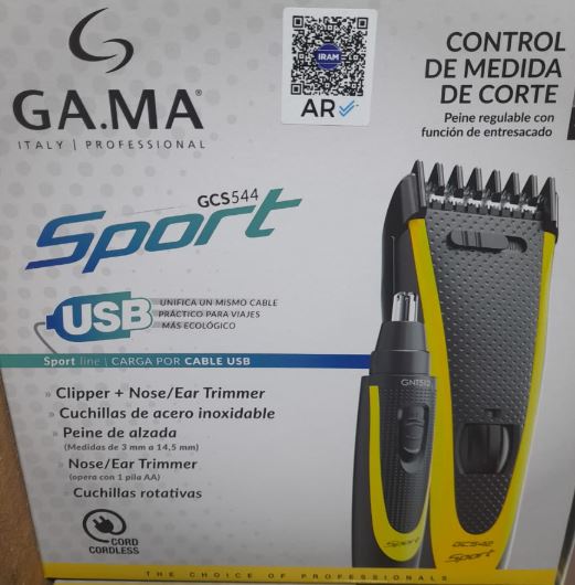 Kit Cortadora de Cabello Ga.ma + Cortadora Vellos Sport GCS544