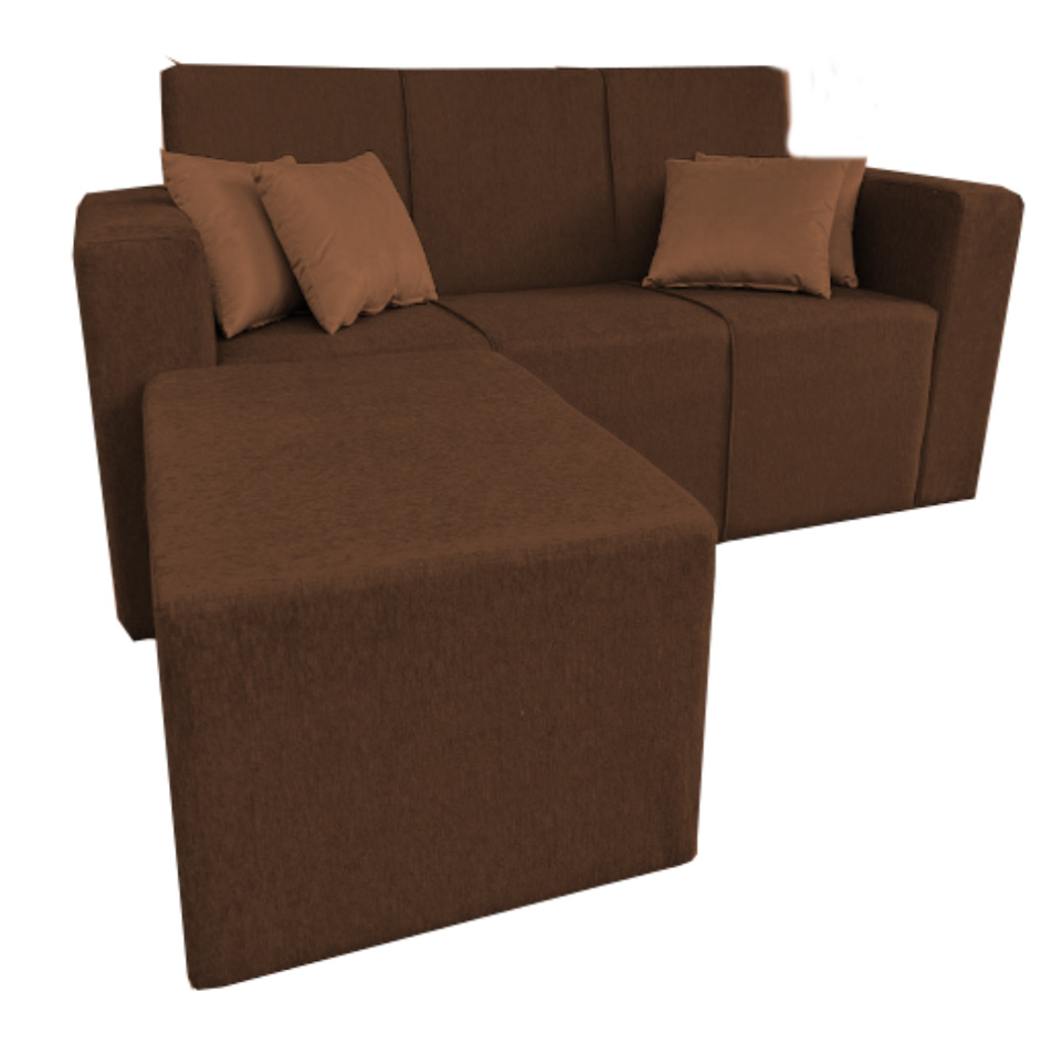 Living SF LL Caracas 3+puf pana marron 