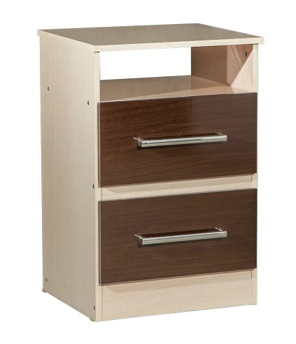 Mesa de luz MM fortaleza 47x72x41-2 cajones choco maple/Terminado 57004