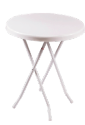 Mesa plegable redonda 75 caño cod. 0314 Hilgert - blanco