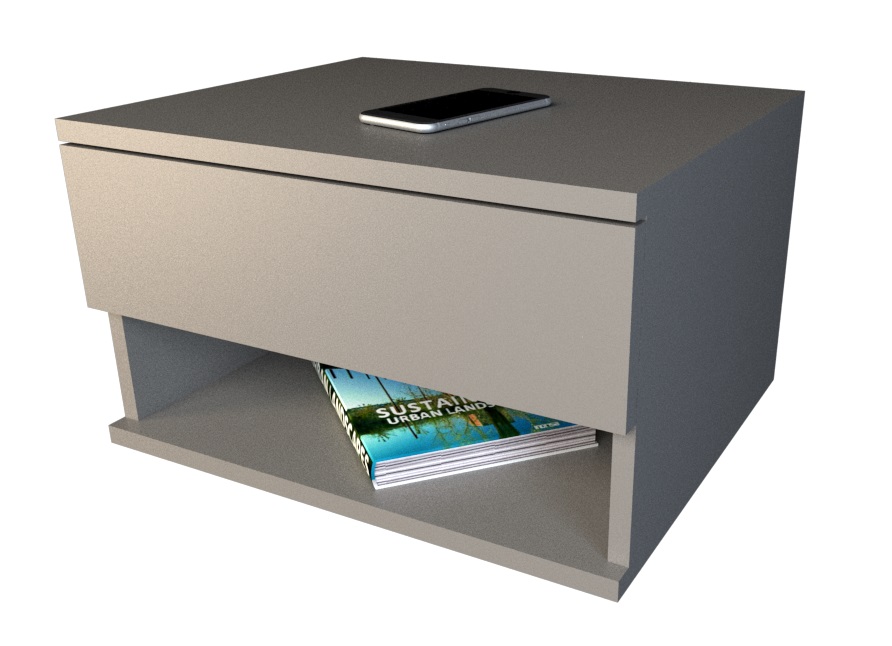 PS-Mesa d luz Tables Flotante 45x25x36 Gris C. /Terminado