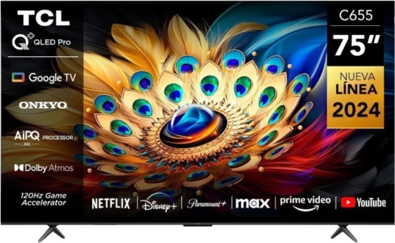 TV 75" 4K Googletv 75C655 TCL - Q LED