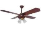 Ventilador TECHO EV-030 Everest - madera cedro /Araña de 3 luces 