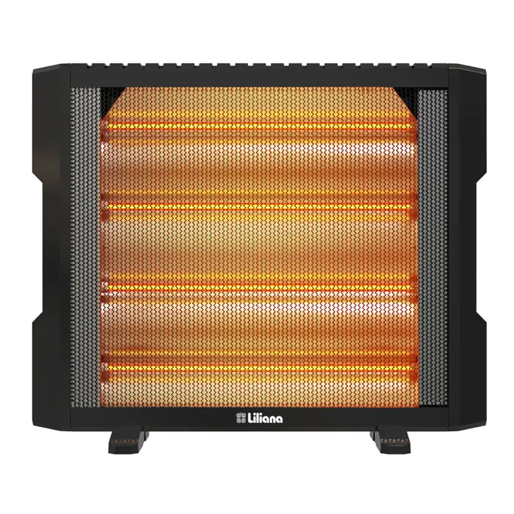 Estufa 2200w Liliana Infrarrojo 4 velas 2 niveles de potencia negro