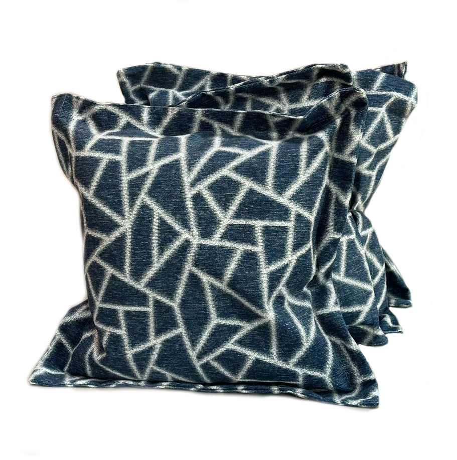 PS-Almohada Decorativa Combo X4 - 45x45  Formas AZUL 