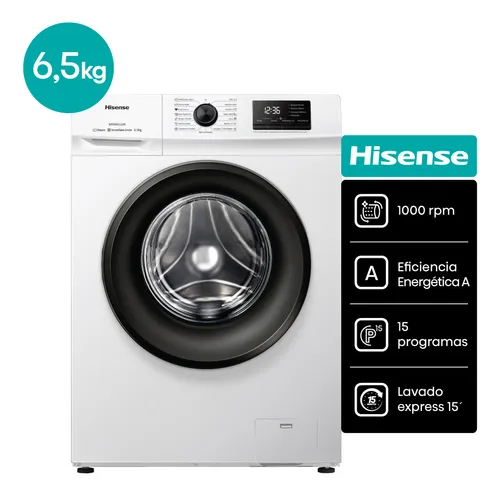 Lavarropa 6.5kg 800rpm Hisense - WFMB6510WU Blanco 