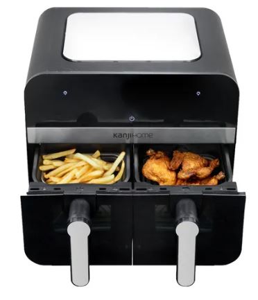 Freidora aire 11.6L Digital 2200W KJHAF2201 Doble bandeja c/visor KANJIHOME