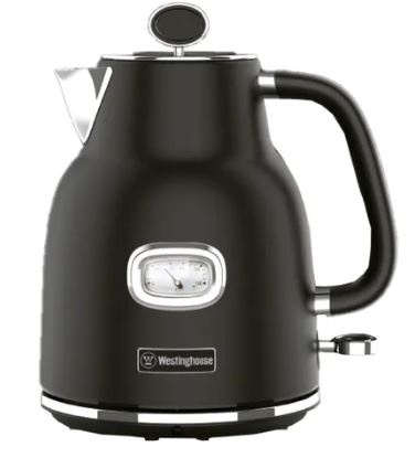 Pava elec Retro1.7L c/base giratoria-Negra