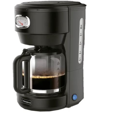 Cafetera Retro 1.25L 1000w c/filtro removible-Negro indicador de preparacion