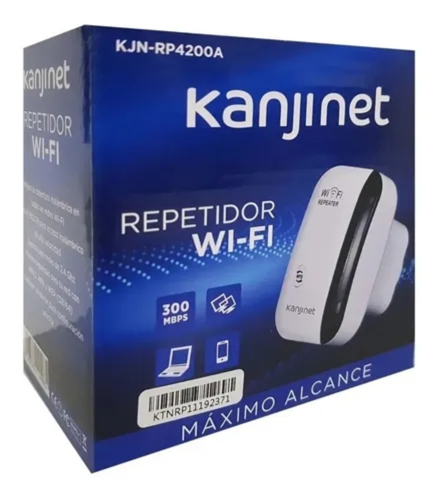 Extensor Wifi Kanji 300 MBPS s/Antenas-KJN-RP4200A max alcance