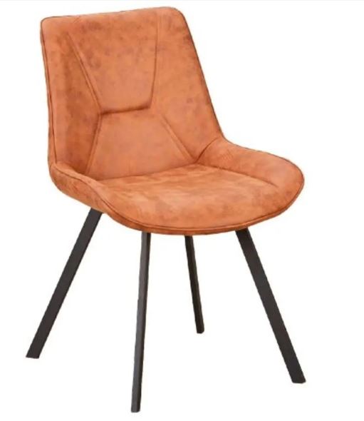 Combo Silla Avelino Taylor Cognac x6-design posadera/respaldo entero- Cuero tex Marron