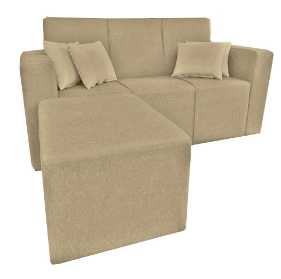 Living SF LL Caracas 3+puf pana - beige 
