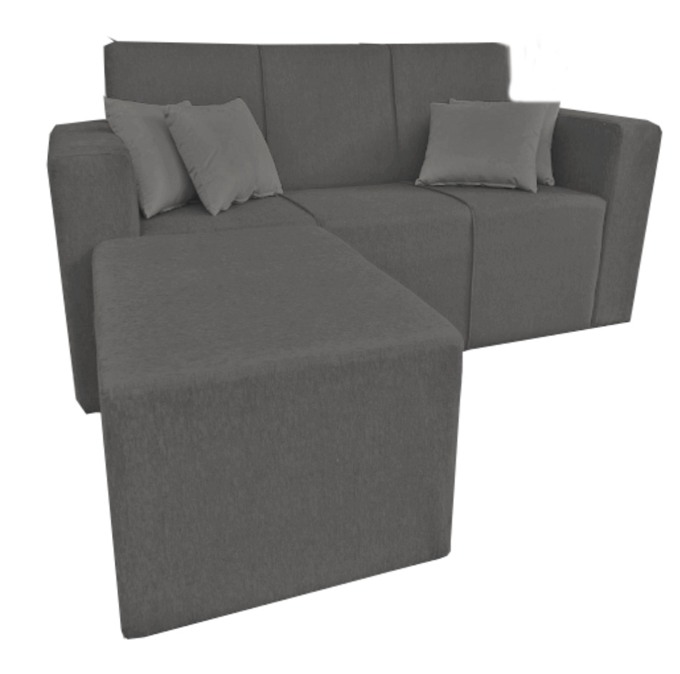 Living SF LL Caracas 3+puf pana - Gris 
