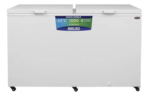 Freezer Inelro FIH-1000 Ltr + Blanco / horizontal, doble puerta 