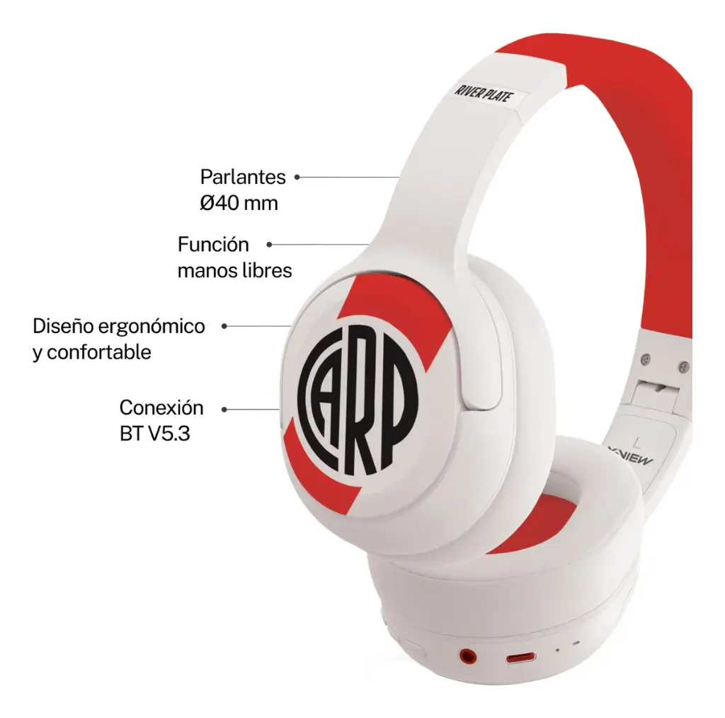 Auriculares BT RPHP-0001 river blanco
