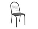 Combo silla Delos Noruega 4 unidades caño negro asiento tapizado negro-2C077PRF-110