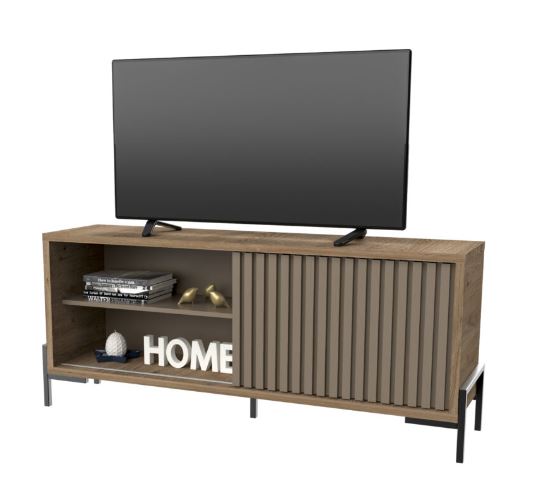 Rack TV Varillado delos con 1 puerta DRO10RDGA-roble/Terminado
