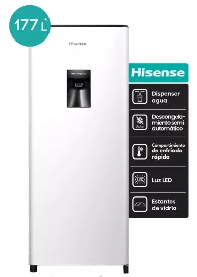 Heladera 177Lts Hisense RL230WW4AU c/dispenser 2 frio