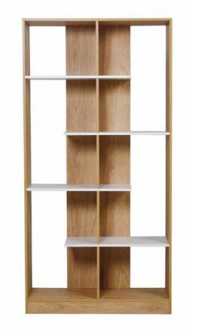 Biblioteca mesina 0.90 abierta ricchezze hickory-blanco/Terminado