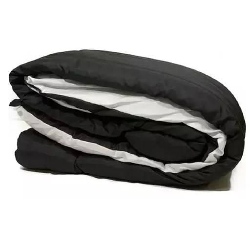 Acolchado Mobili Reversible Queen neg blanco
