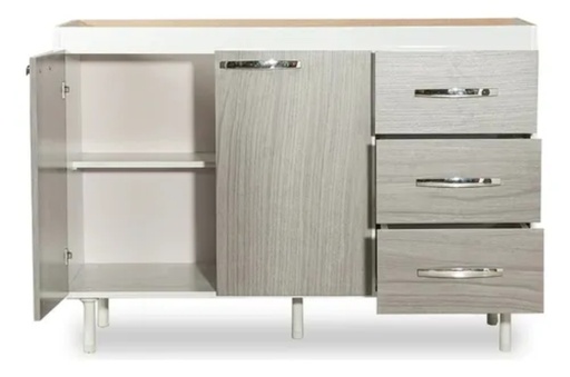 Bajo mesada MM Acapulco Melam 140x050x82 Maximo bco gris/tarminado
