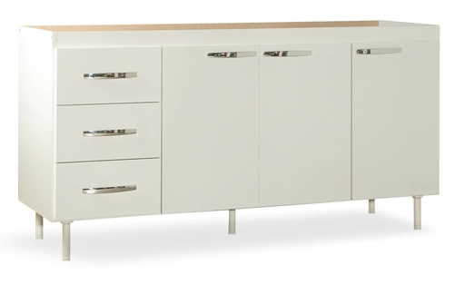 Bajo mesada MM Acapulco Melam 160x050x82 Maximo blanco/Terminado