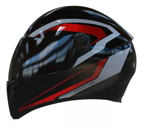 [6462] Casco Vertigo V50 PHANTOM  rojo brillo-L