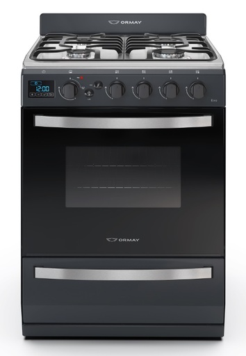 Cocina gas 4H Evo c/enc Ormay negra