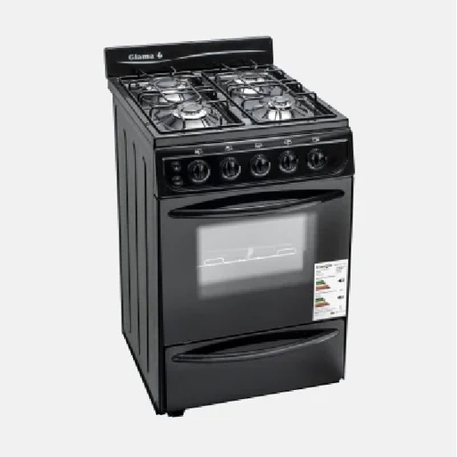 Cocina gas 4H Glama 4GHPV negro-c/encendido