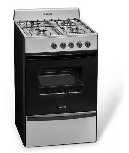 Cocina gas 4H LONGVIE 12231X Inox-horno c/visor