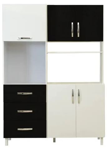 Kit cocina Maximo 3p 3c  91x171x47 negro+bco
