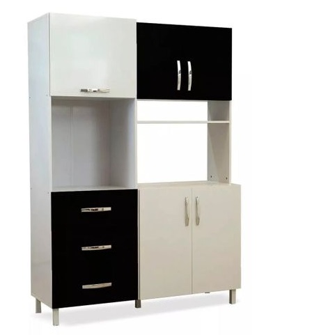 Kit cocina Maximo 5p 3c  140x196x47 negro+bco /Terminado