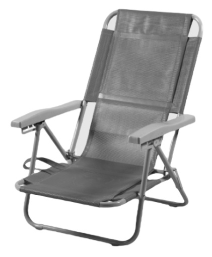 Reposera pleg 5pos playero  Hilgert-cño gris 305