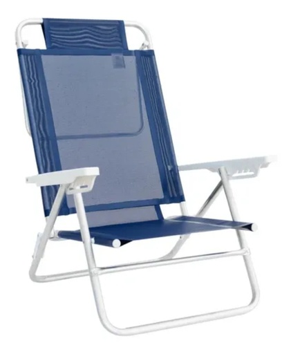Reposera pleg 6 pos alum 2105 Moor -azul 