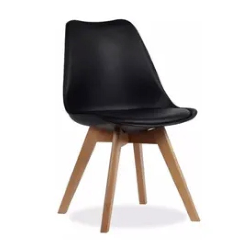 Silla Tulip lustre roble plastico negro