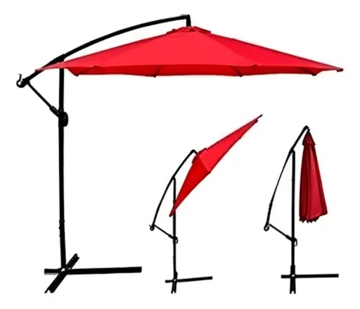 Sombrilla 3.00 UM002 rojo Avelino-base costado
