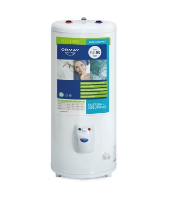 Termotanque elec 90lts Ormay TQE 90 Blanco carga superior