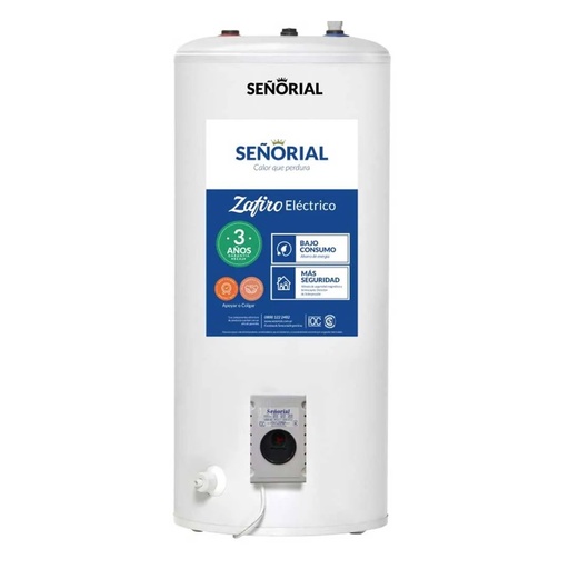Termotanque elec 95lts Zafiro Señorial TESZP-95 carga superior 
