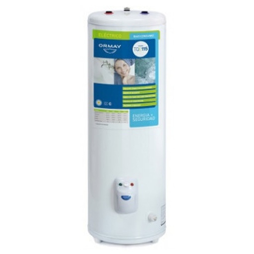 Termotanque elec 115lts Ormay TQE-115 Blanco carga superior