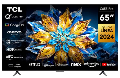 TV 65" 4K Googletv 65C655 TCL - Negro