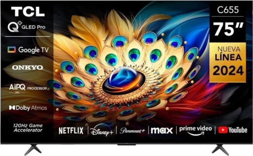 TV 75" 4K Googletv 75C655 TCL - Q LED