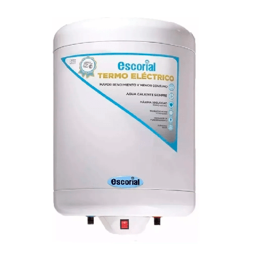 Termotanque elec 55lts Escorial TE55L Blanco carga Inferior