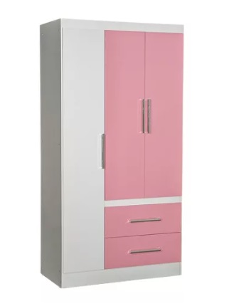 Ropero Maximo Fortaleza 3P 93x180x47 rosa bco/Terminado