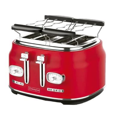 [WH-TM1600-01] Tostadora Retro 4 panes WH-TM1600-01-Roja                    6 Niveles de Tostado