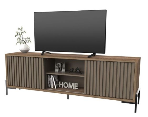 Rack TV Varillado delos con 2 puertas DRO08RDGA-roble/Terminado